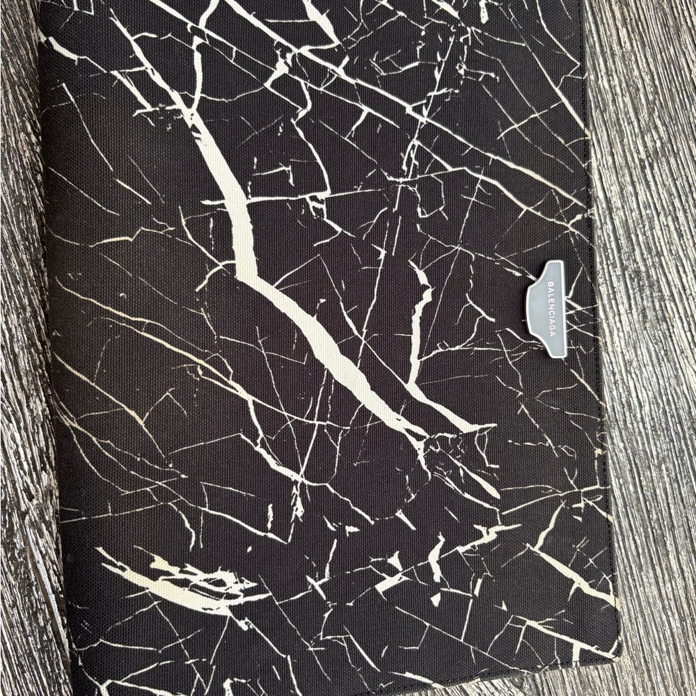 Balenciaga Black and White Clutch/Laptop Case